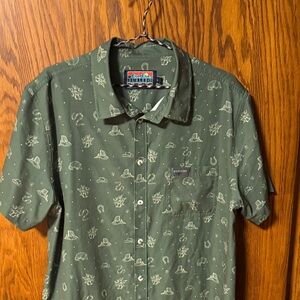 Burlebo Olive Green Casual Button-Down Shirt